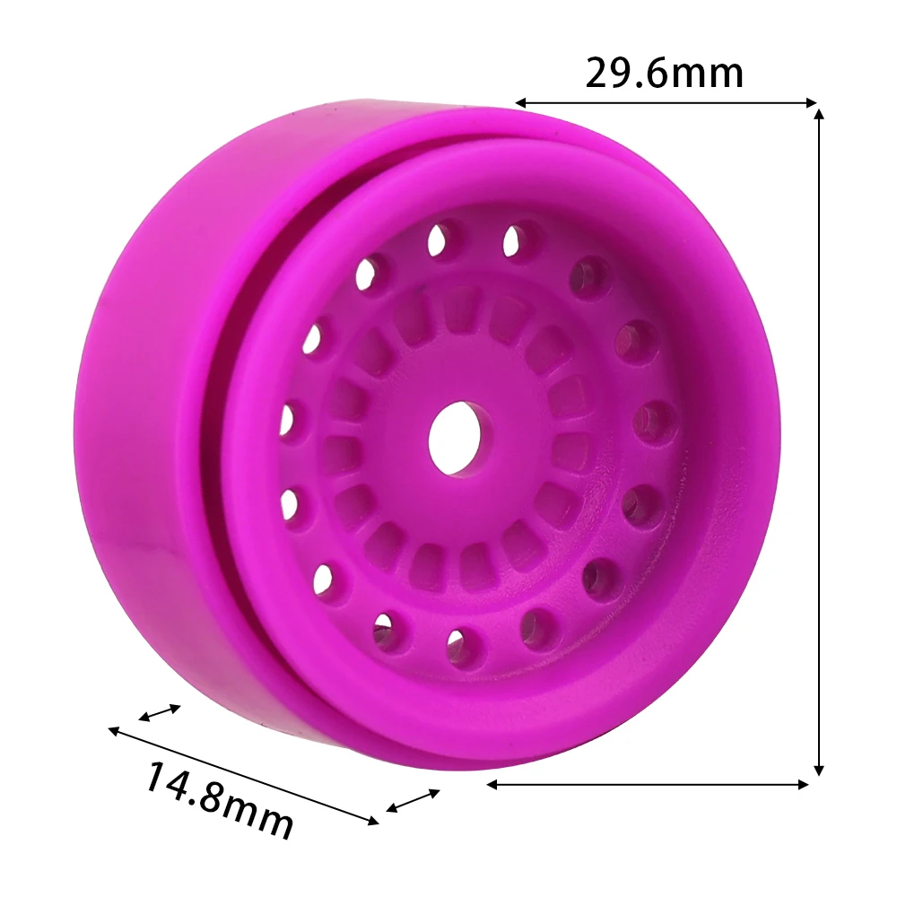 4Pcs Plastic Beadlock Wheel Rims For 1/24 1/28 Mini RC Crawler Car 29.6mm Multi-Hole Multi Color Off-Road Upgrade Hubs style D