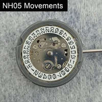 Movimiento mecánico japonés genuino NH05 NH05A, 24 joyas, mecanismo de esqueleto, modificación, reloj automático, movimiento de reemplazo
