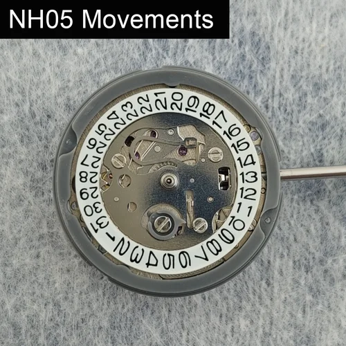 Movimiento mecánico japonés genuino NH05 NH05A, 24 joyas, mecanismo de esqueleto, modificación, reloj automático, movimiento de reemplazo
