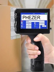 Phezer P15 12.7mm Label Printer QR Bar Batch Code Date Number Logo Expiry Date Handheld Inkjet Printer 28 Languages Portable