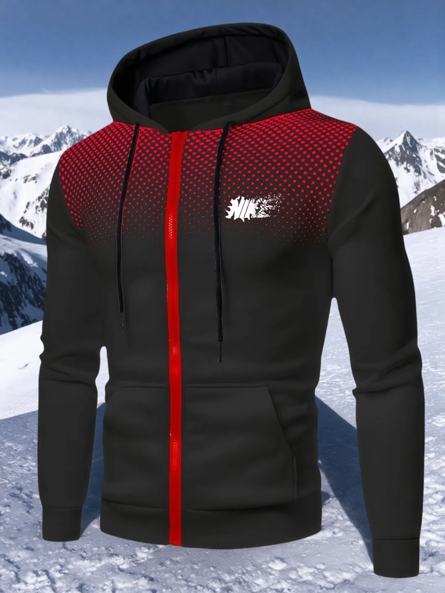 Exercise Printed Hoodie Zipper Hoodie Autumn/Winter Men's Hoodie Link