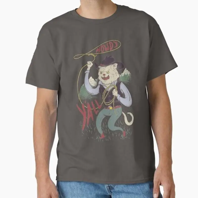 Cowboy Cat Roping The Red Dot Rootin And T Shirt Made In Us Aus Size S 2XL