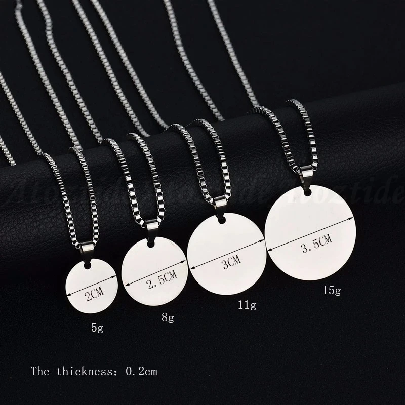 Raexrage Custom Engrave Name Photo Necklaces Stainless Steel Personalized Text Pendant 50cm Chain for Woman Family Jewelry Gifts