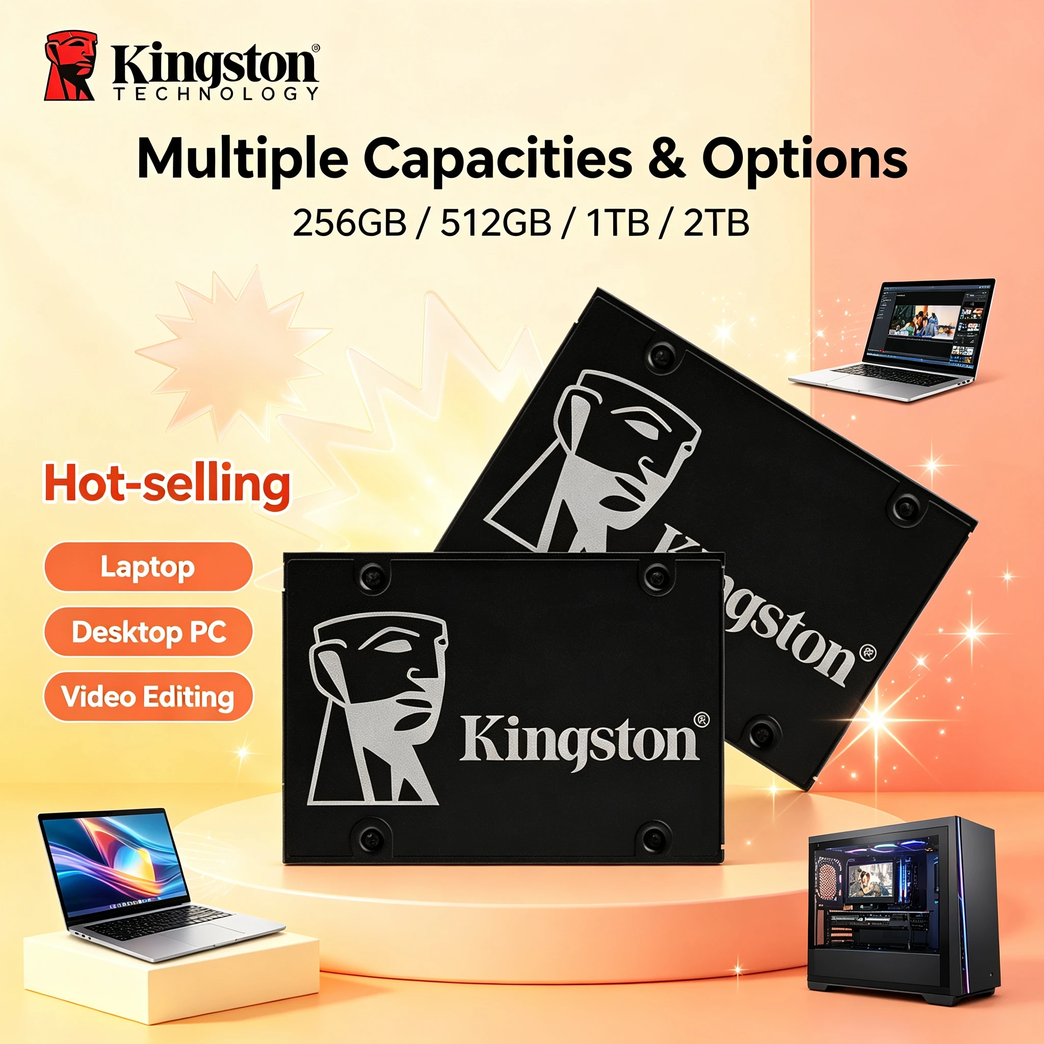 kingston-kc600内蔵ssd-256gb-512gb-1tb-2tb-sata3-25インチ-ソリッドステートドライブ-hdd交換用-デスクトップ-ノートパソコンpc用