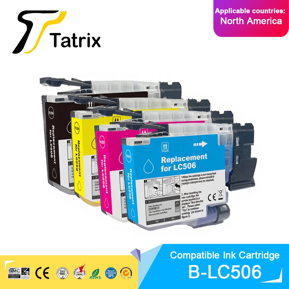 Tatrix Standard Capacity LC506 506 Compatible Ink Cartridge For Brother MFC-J4355DW/MFC-J4555DW/MFC-J4557DW/MFC-J6560DW Printer