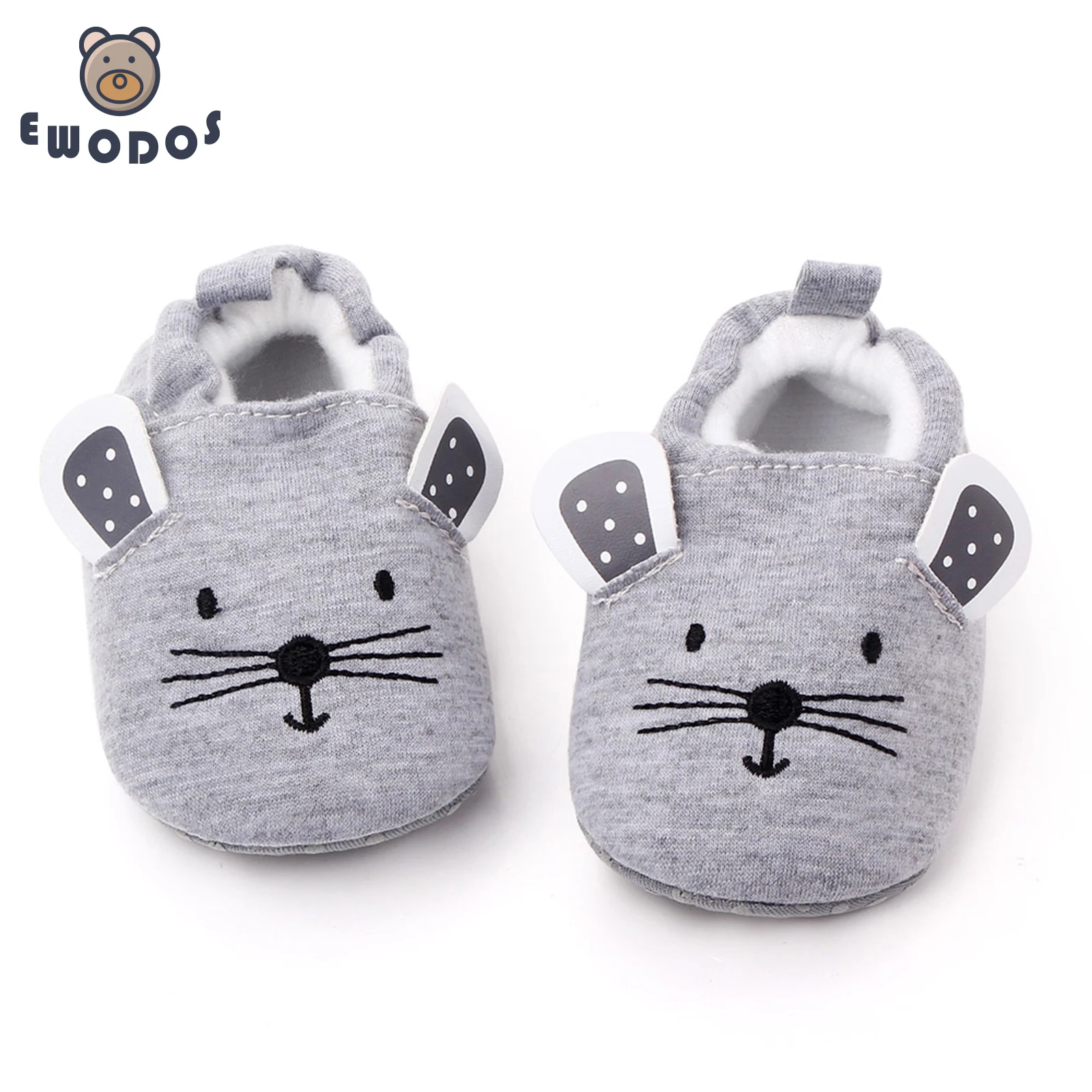 EWODOS Toddler Baby Girls Cute Cartoon Flats Infant Babies Soft Sole First Walker Crib Shoes for Party Festival Baby Shower