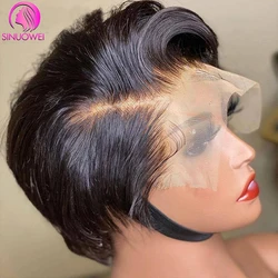 Pixie Cut Perücke transparente Spitze Echthaar Perücken für Frauen gerade kurze Bob Perücke Remy Echthaar Perücke brasilia nische Haar Perücke