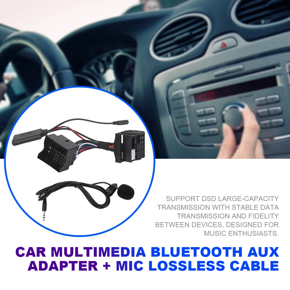 

Адаптер для автомагнитолы с Bluetooth, проводной адаптер Handsfree Aux для VW Passat Jetta Touran