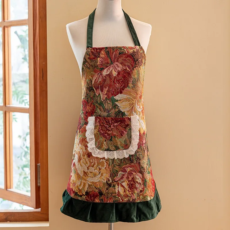 

1 шт. легкий летний кухонный фартук, устойчивый к пятнам, чистящий халат, рабочая одежда из полиэстера для работы по дому, для приготовления пищи на кухне