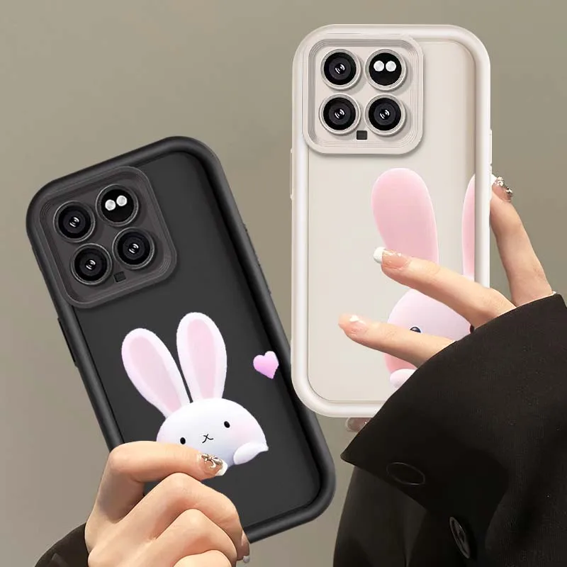 Cute Cartoon Rabbit Cover For Xiaomi 15 14 13 13T 12 12S 12T 11 9T pro Lite NE 5G Soft Eye Ladder Phone Case
