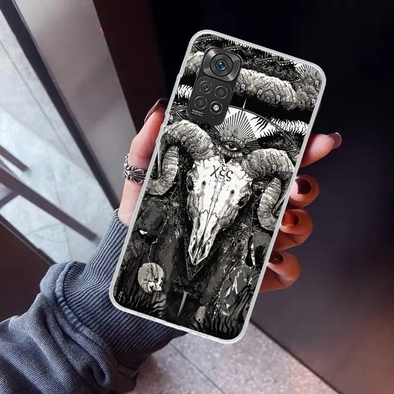 Satanic Goat Satan Devil Phone Case For Xiaomi Redmi Note 12S 12 11S 11 10S 10 Cover 11E 11T Pro Plus 9 9S 9T 8 8T 7 Print Funda