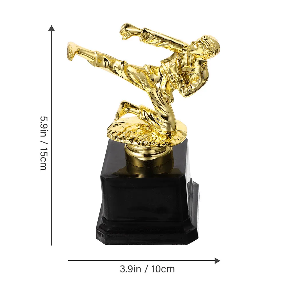 3Pcs Mini Taekwondo Trophy Set Dynamic Side Kick High Leg Raise Bent Awards for Martial Arts Competition Sports