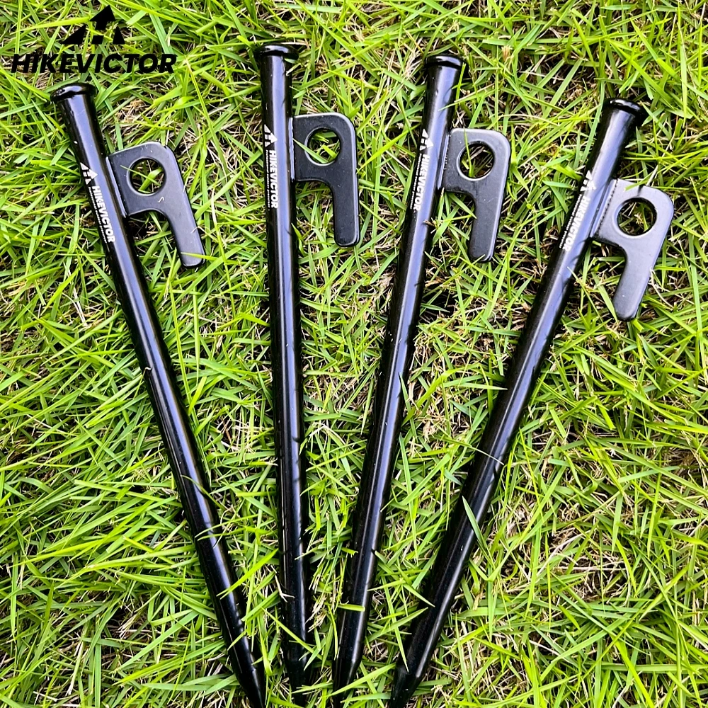 Hikevictor 4Pcs/8 Inch Outdoor Tent Nail Pegs Heavy Duty Steel Tent Stakes for Camping Canopy Markiza Namiot Camping Ground Na