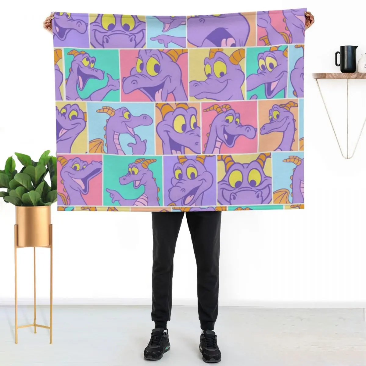 Figment Block pattern Throw Blanket Hairy Winter beds Travel Large Decorative Sofas Loose Blankets