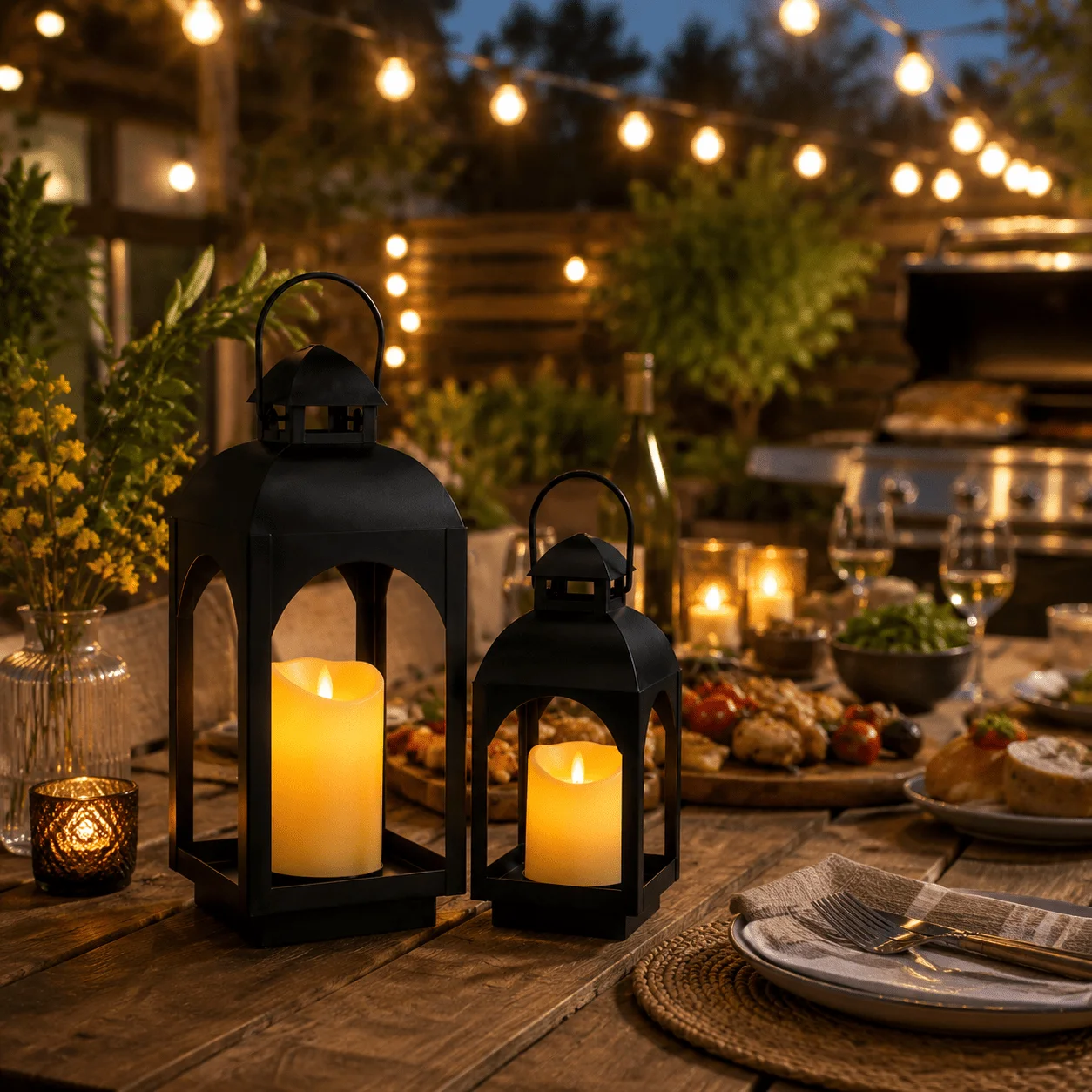 LED Flameless Candle Lanterns – Cozy Home & Outdoor Decor, 2 Sizes, Battery Operated