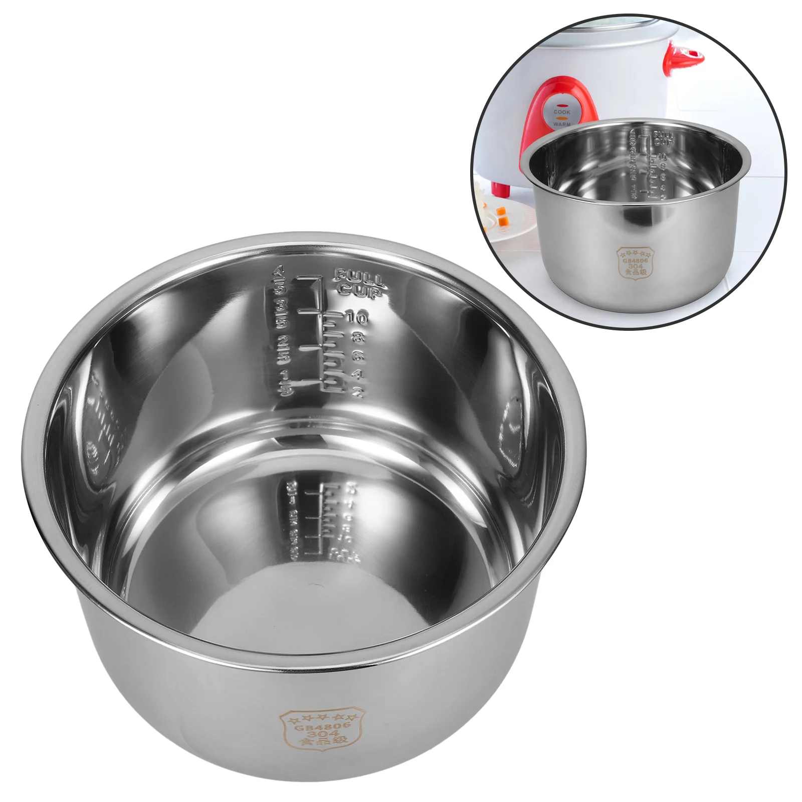 Rice Cooker Liner Household Pot Cooking Replacement Supply Accessory Metal Stainless Steel Inner