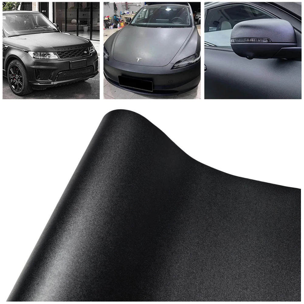 

Car Wrapping Frosted Black Vinyl Film Sheet Roll Waterproof DIY Sticker for Car Motorcycle
