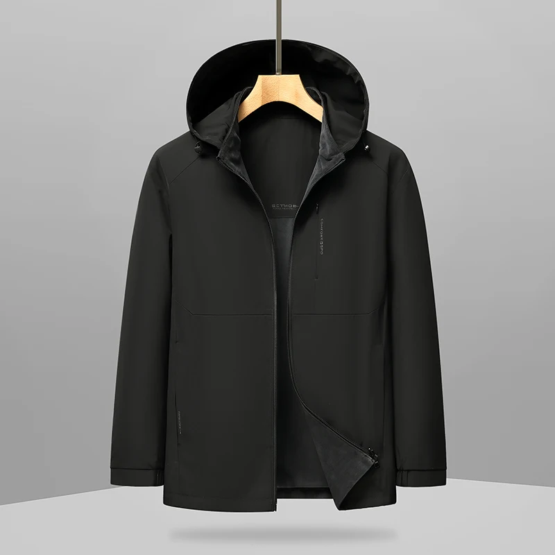 

plus Size Double-Sided Wear Jaet Men's Loose Thiened Fce Outerwear Warm Casual Sle Faion Urban Busin Suitable
