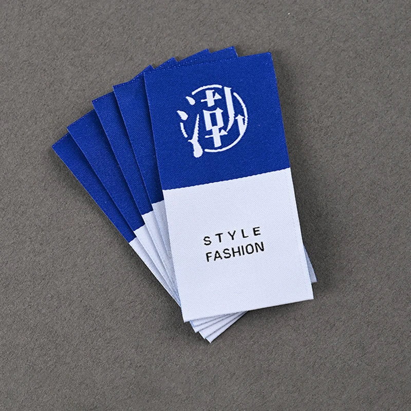 Custom Woven Labels for Sleeve Cuffs High Density Jacquard Garment Tags Fashion Color Block Design Clothing Accessories