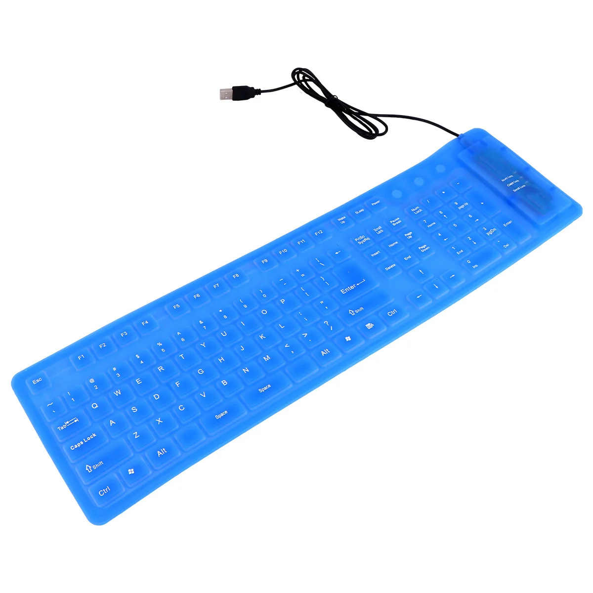 Roll Up Keyboard Computer 109 Keys Ultra Thin Silicone Waterproof USB Wired Keyboard Silent Foldable External Portable