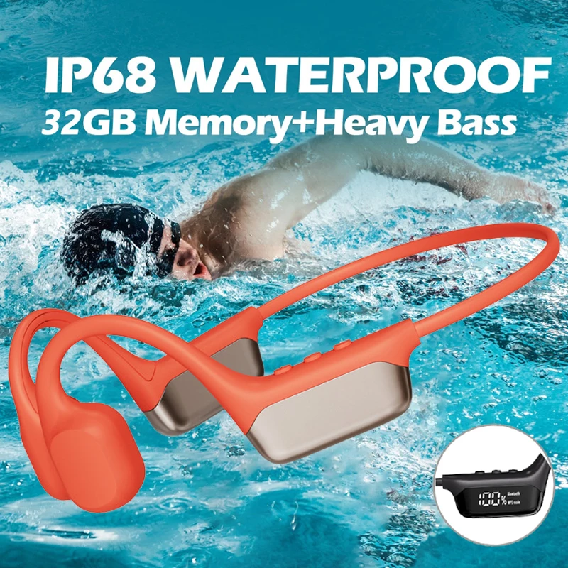 

Wireless Bone Conduction Headphones Bluetooth 32GB MP3 Player IPX8 Waterproof Swimming Sports HIFI Music Headsets