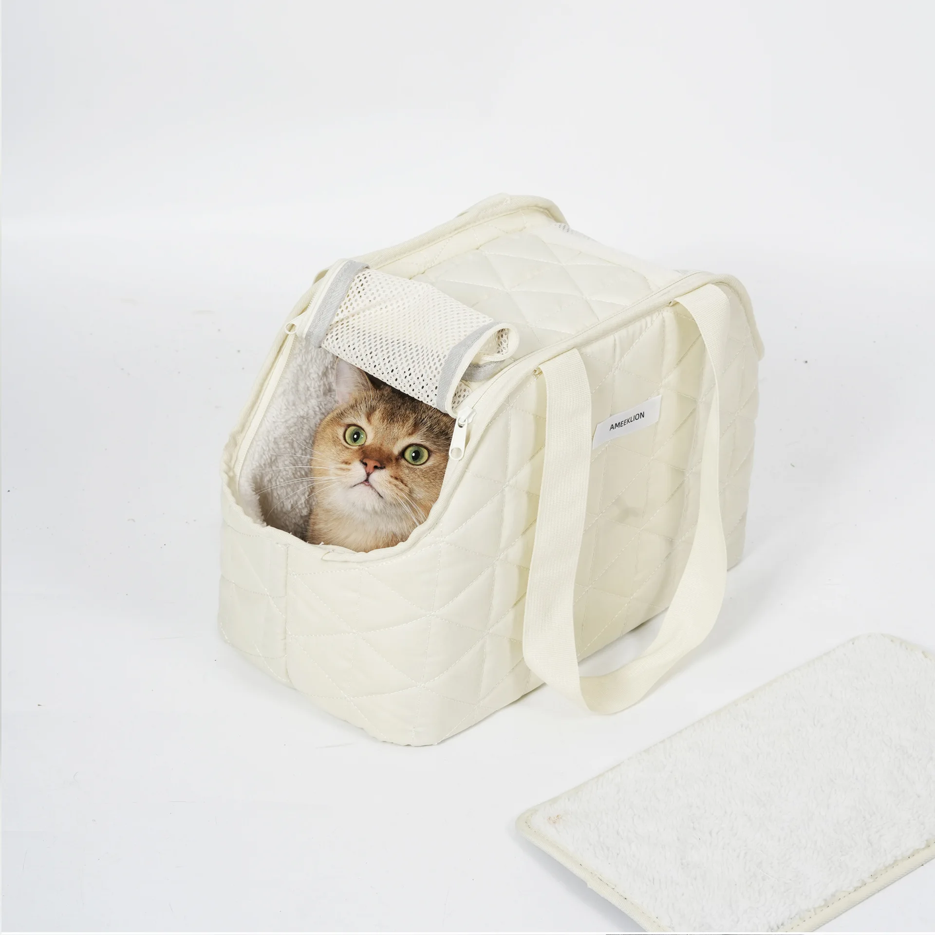 Transportín portátil bandolera cálido transpirable para gatos y perros - imagen 4
