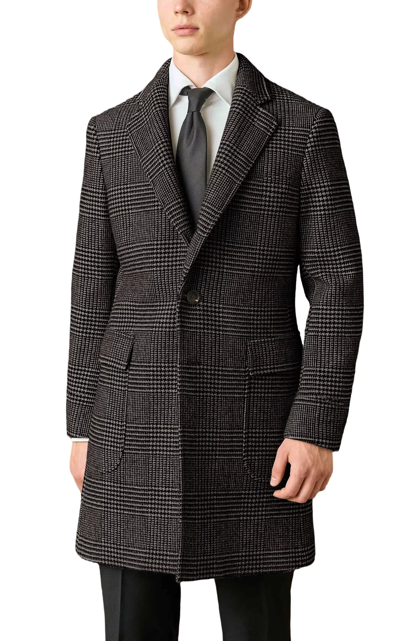 Veste pardessus en laine à carreaux pour hommes, Trench-Coat épais en Tweed, personnalisé, Business, tenue formelle et décontractée, automne hiver