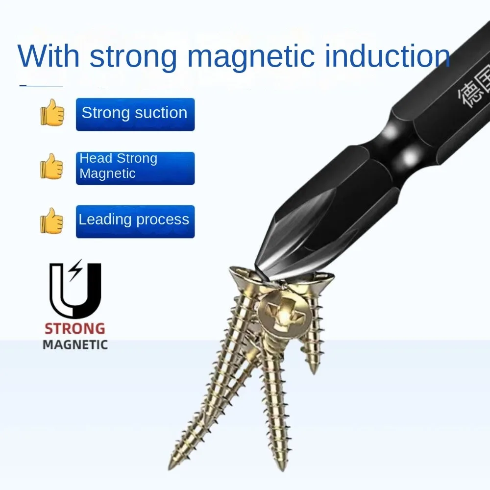 

Durable Magnetic PH2 Screwdriver Bit with High Hardness Anti-Slip Screwdriver Heads Batch Head 65mm Cross Nutdriver