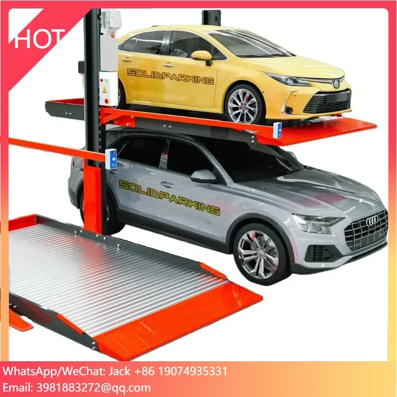 Hot Selling Double Level Parking Lift Two Post Parking Lift Vertical Parking Space-saving Car Lifter Hydraulic