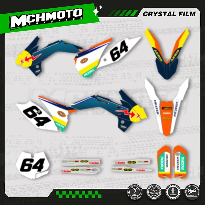

MCHMFG For KTM SX85 2013 2014 2015 2016 2017 Motorcycle Fairing Graphics Decal Stickers Kits Number Name Custom