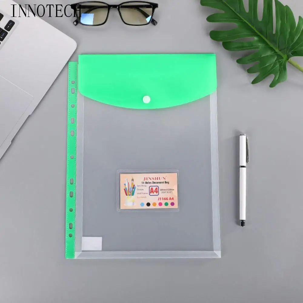 Loose Leaf A4 Expandable Binder Pocket 11 Holes Waterproof Binder Punched Pockets Transparent Simple Binder Cash Envelopes
