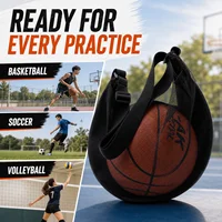 Single Ball Bag Mesh Basketball Carry Bag with Zipper Pocket Adjustable Shoulder Strap for Soccer Volleyball 4