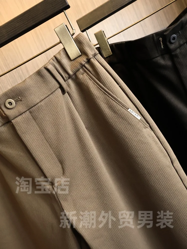  Straight Leg Men's Casual Pants Fashionable Urban Style Comfortable Fit Pure Color Autumn Collection Youth Fashion
