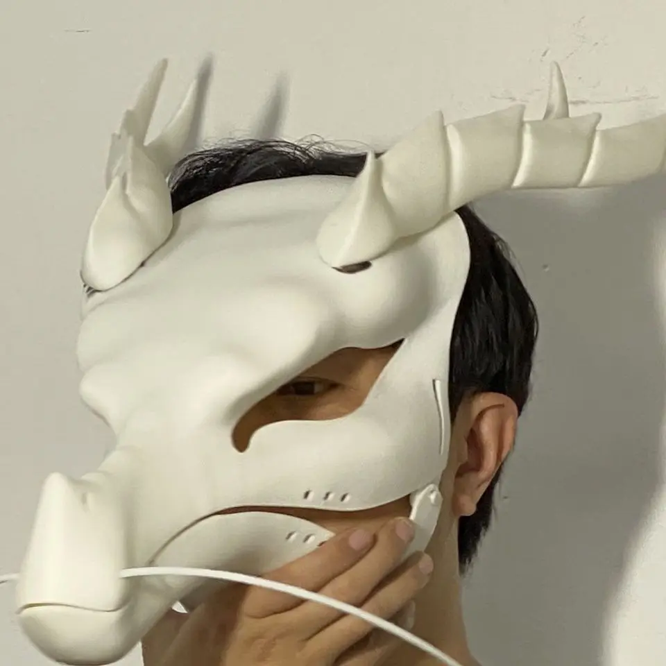 Kigurumi Base Mask Movable Dragon Skull 3D Printing Semi Realistic Beast Suit Skull Cosplay Costume Accessorie