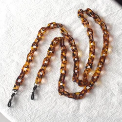 Women's Fashion Leopard Acrylic Glasses Chain Sunglasses Headphone Chain Eyeglass Anti-Lost Lanyard Neck Chain Hang Mask Strap