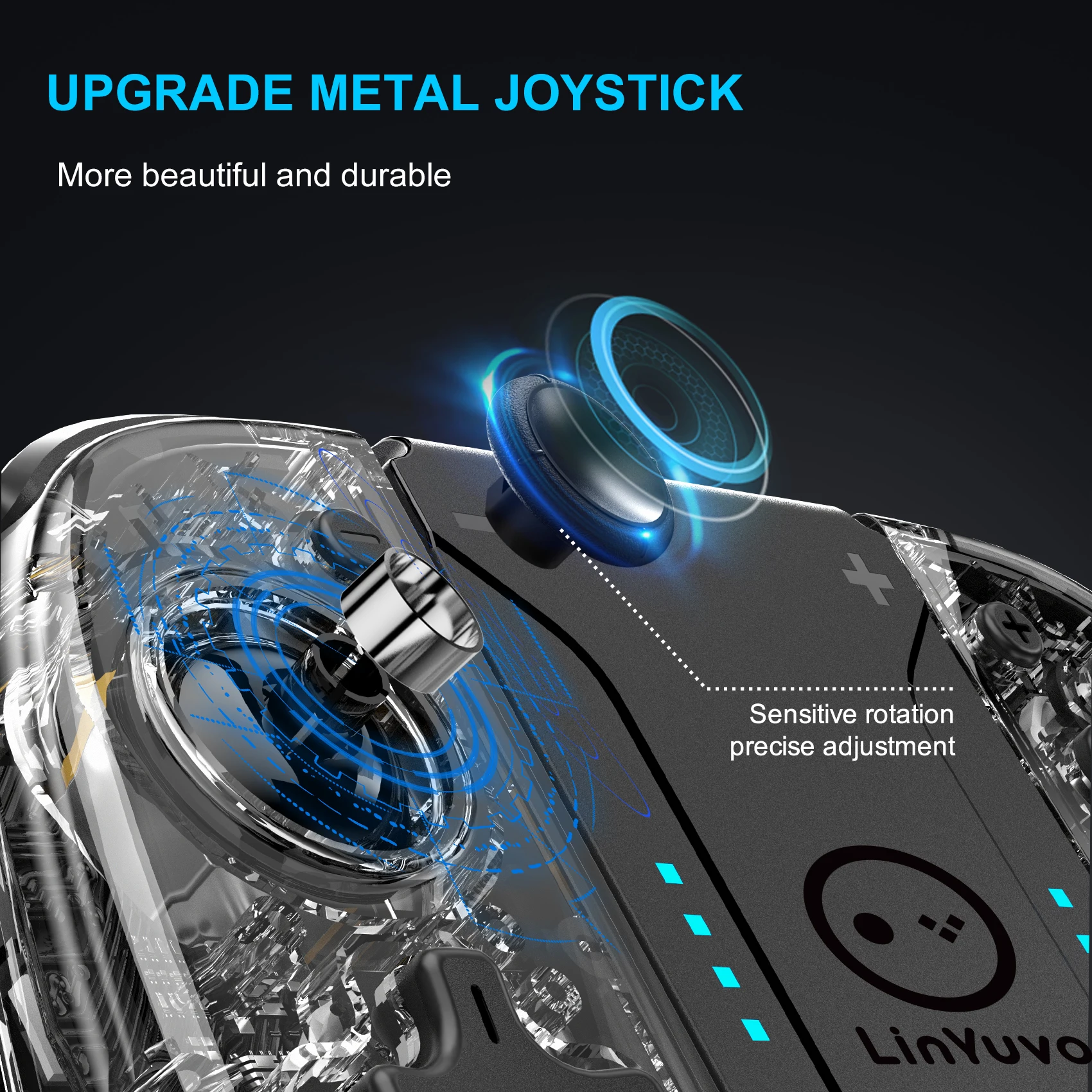 وحدة تحكم لاسلكية بديلة من Joypad LinYuvo للتبديل ، OLED ، 8 ألوان ، توربو ، اهتزاز ، جيرو 6 محاور ، وظيفة الاستيقاظ ، KS58