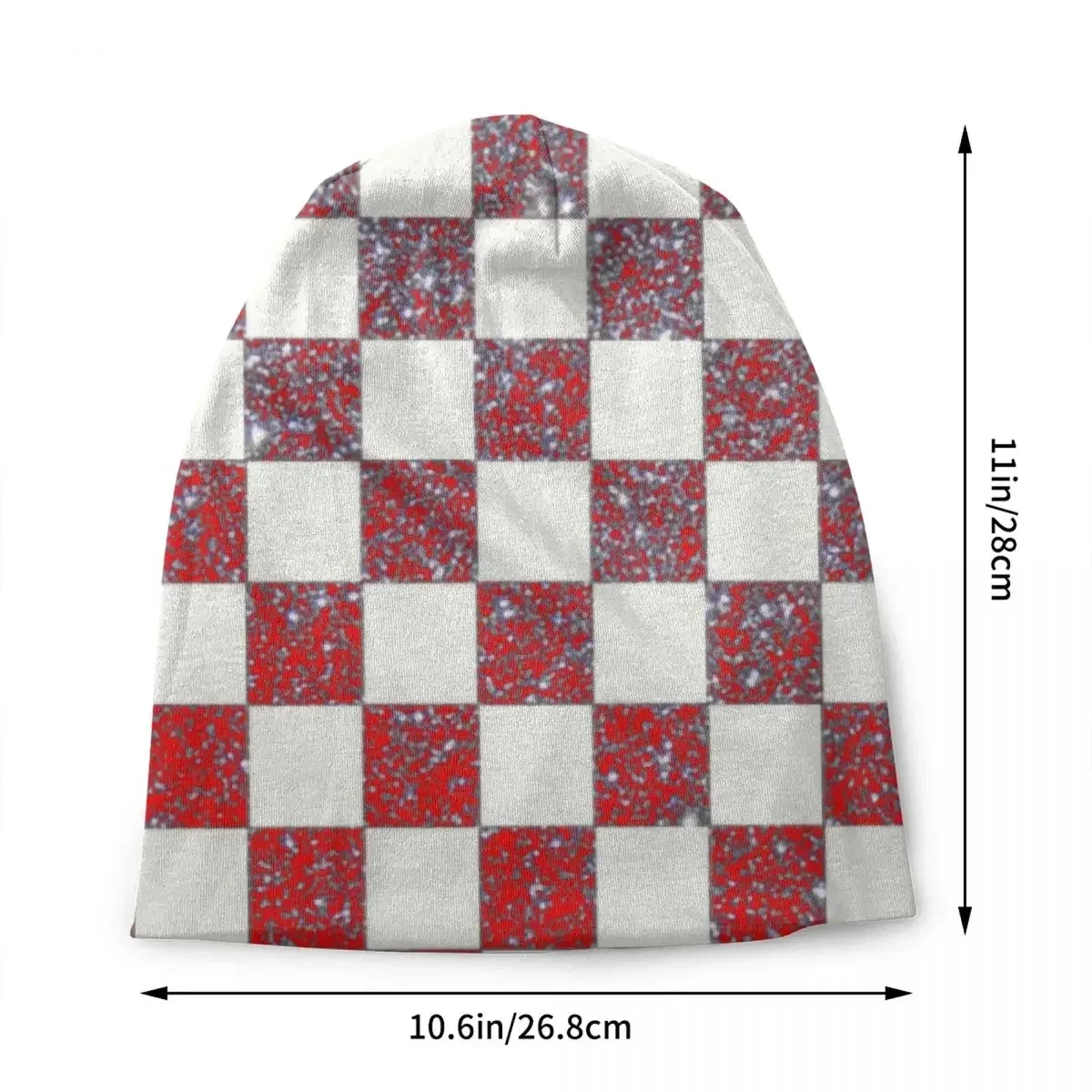 Chessboard Glitter Croatia Skullies Beanies Caps Cool Winter Warm Men Women Knitting Hats Adult Unisex Chess Board Bonnet Hats