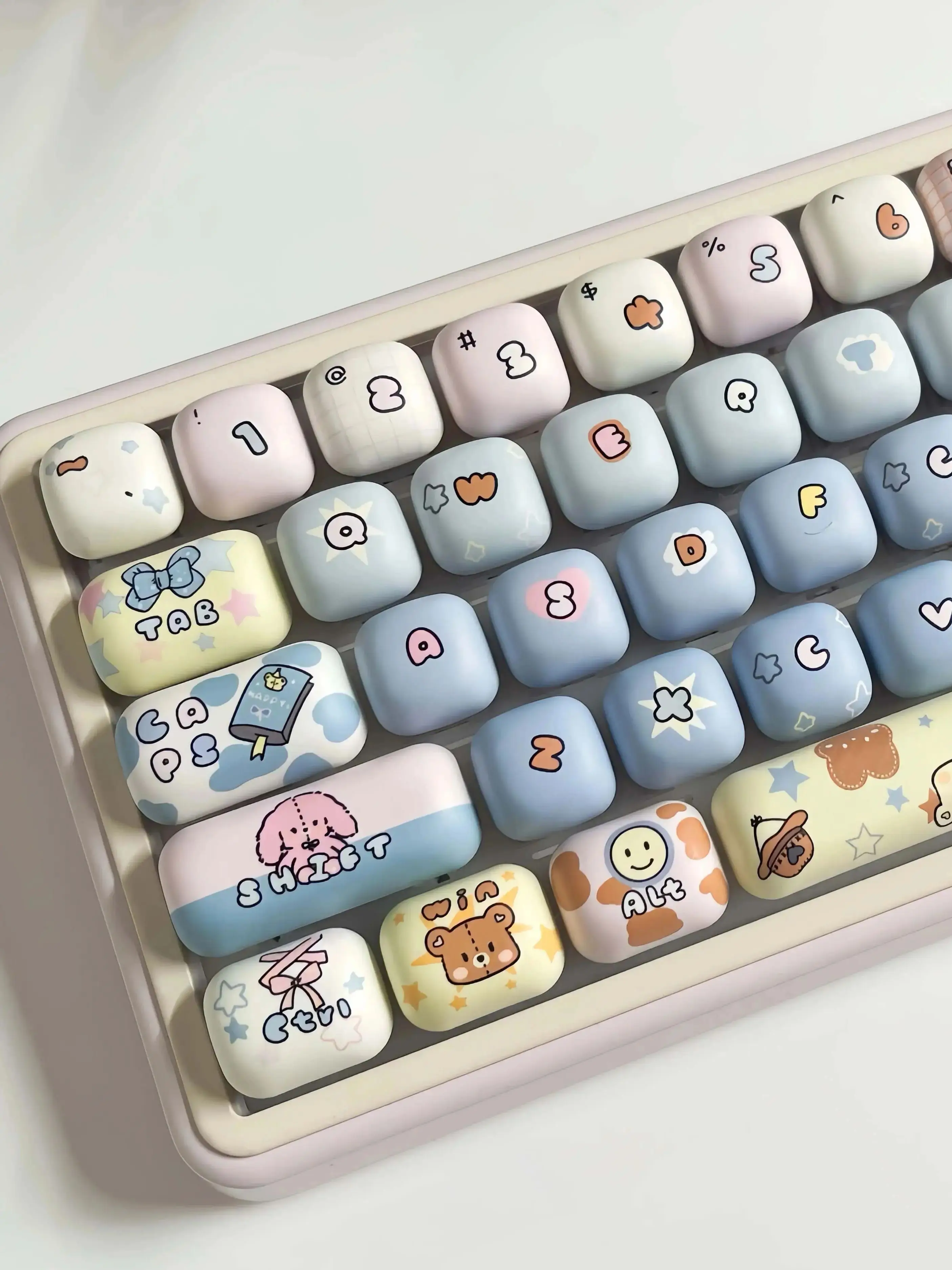 Kawaii Pastel Party Mog Profile Keycaps (135 Keys) - Special Edition