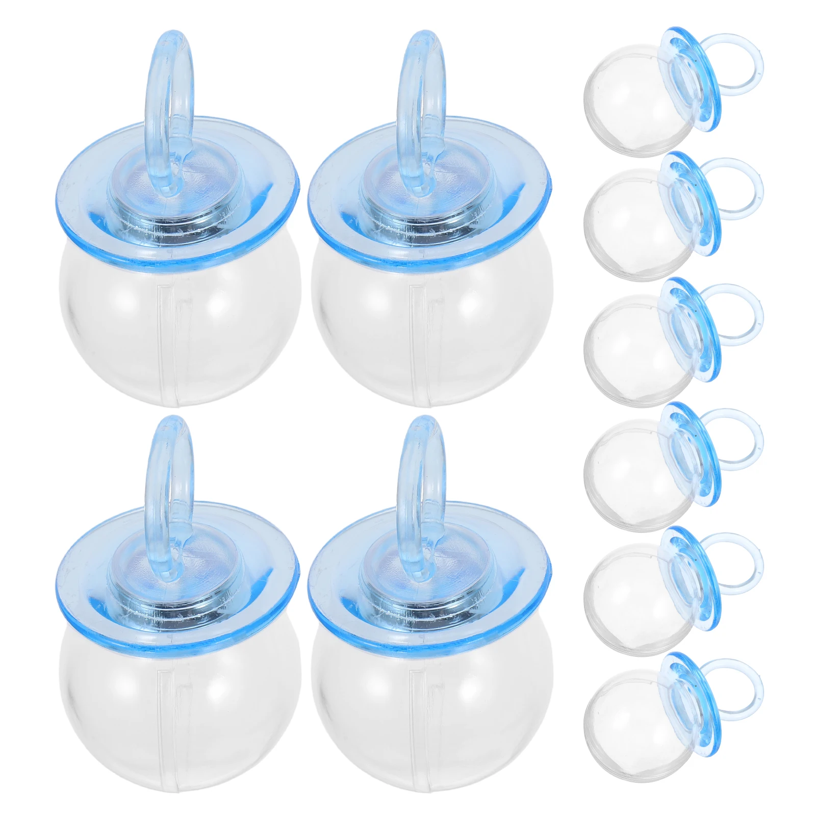 

20pcs Baby Pacifier Ring Candy Boxes Clear Plastic Cases for Baby Showers Favors Treat Containers Mini Nipple Boxes Sugar Jars