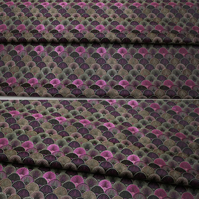 50x75cm Ginkgo Leaf Designed Brocade Jacquard Fabric Faux Silk DIY Mongolian Robe Cheongsam Handmade Costume Damask Cloth