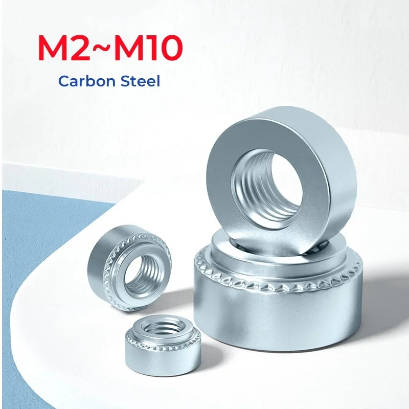 M2 M2.5 M3 M4 M5 M6 M8 M10 Galvanized Carbon Steel Pressure Riveting Nut Self Clinching Nut Swage Nut Sert Press Nuts