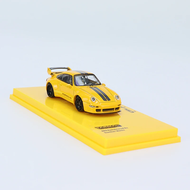 Tarmac works-合金スポーツカーモデル、イエローコレクション、カーrwb 993、1:64