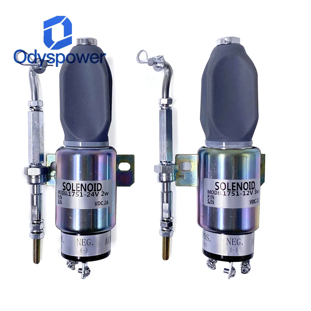 12V 24V Fuel Shutoff Solenoid Valve, DC Electronic Flameout Fuel Cut‑Off Switch for Diesel Generator Engine Genset Spare Parts