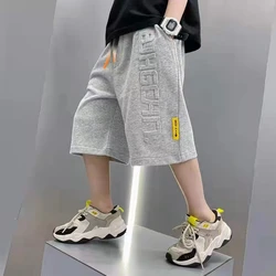 Boys Shorts Summer Short Sport Cotton Sweatpants Boys Knee Length Pants 5 6 7 8 10 12 13 14 Years Teenage Kids Clothes Trousers