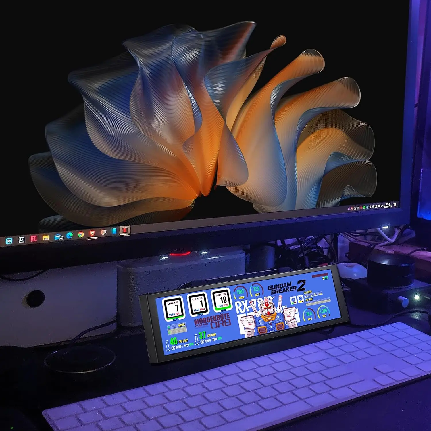 Wisecoco 8.8 Inch 1920x480 4:1 Touch Screen Mini Monitor AIDA64 PC Case Secondary Display Computer Monitoring