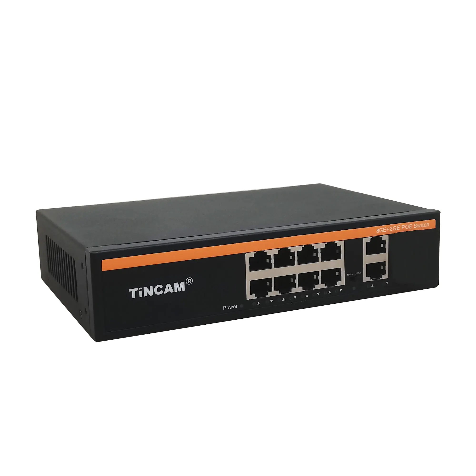 TiNCAM POE Port Ethernet Switch 8ch 10/100/1000 Base-T Gigabit Switch 120W Built-in Power For IP Camera Wireless AP OEM/ODM