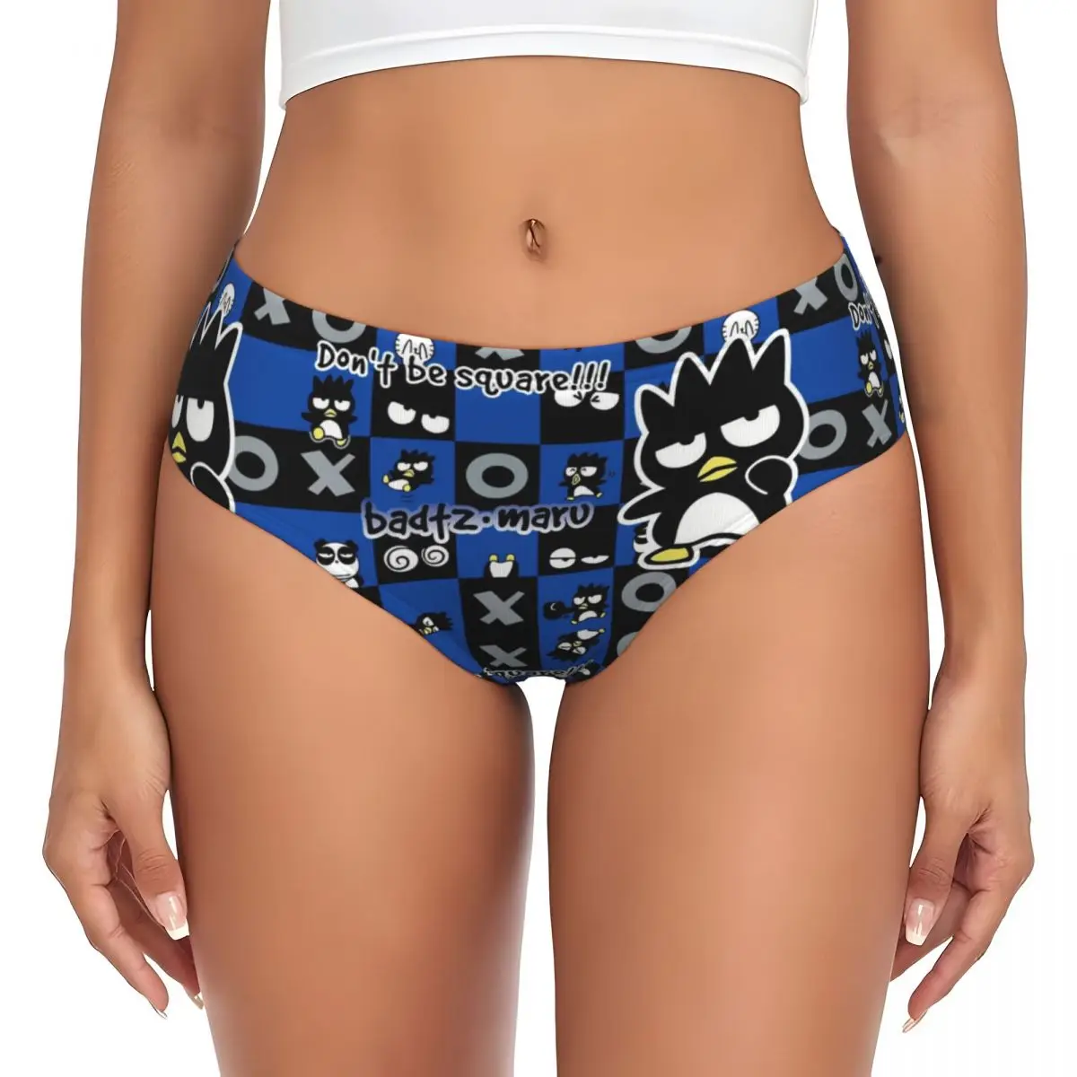 Custom Bad Badtz Maru Xo Cartoon Square Briefs Underwear Women's Comfortable Stretch Panties