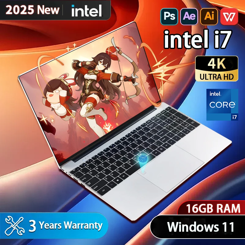 

15.6" Gaming Laptop intel Core i7 8500Y Notebook PC 1920*1200 16GB DDR4 1TB SSD Windows 11 Pro Laptop Gamer notebook computer
