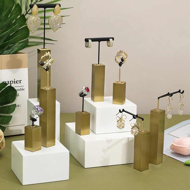 

High-end ring and eardrop display activity stand, metal jewelry store earring and ring display jewelry prop