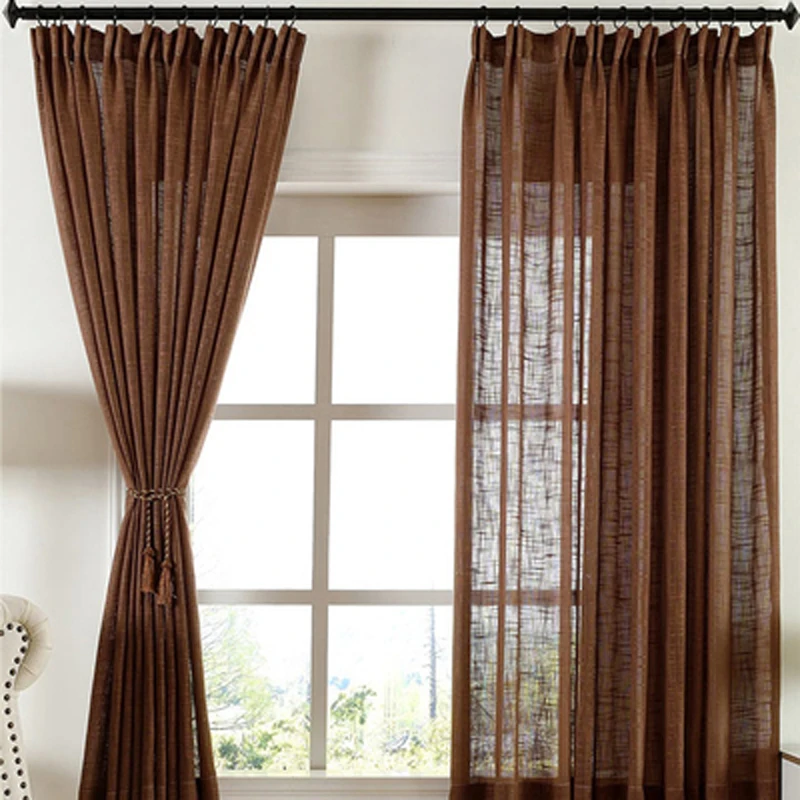 Sungshida Kika Exquisite Quality Eco-Friendly Readymade Soft Cotton Linen Curtain Yarns Window Screens Tulles Can Customize